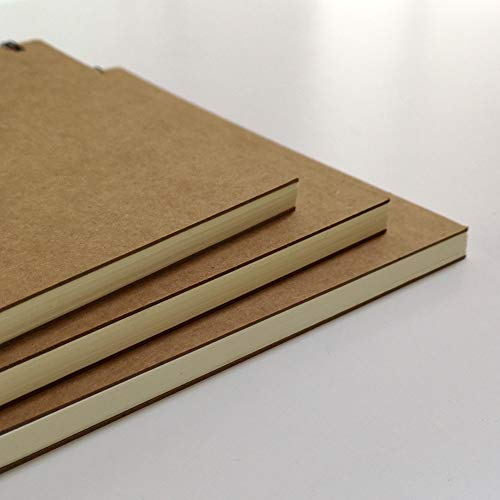 YUREE B5 Spiral Notebook/Spiral Journal Unruled, 100gsm Thick Blank Paper & Hard Kraft Cover, 65 Sheets (130 Pages), 3-Pack, 10.5" x 7.2", Brown - color: Brown
