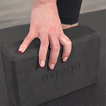 MYGA Yoga Block,Lightweight EVA Foam Yoga Brick,High Density Non-Slip Block for Yoga Poses, Pilates, Balance and Flexibility - color: Black, size: One Size
