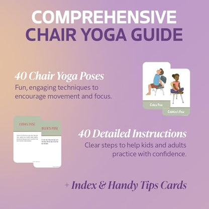 Chair Yoga Poses Cards for Kids: Movement or Brain Breaks in Classroom, Meditation, Somatic Play Therapy, Breathing Exercise, or for Social Emotional Learning Activities and Test-Taking Strategies