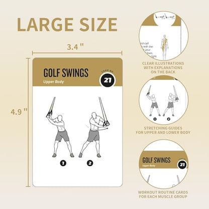 Suspension Workout Cards, 62 Exercises Cards Deck Large Size 5" x 3.5" Fitness Cards for Women & Men, Beginner Fitness Guide to Training Exercises at Home or Gym (Suspension, Vol 2) - style: Suspension Vol2