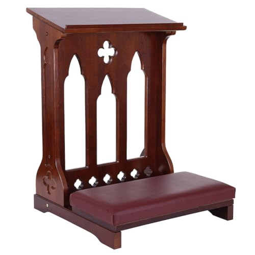 Solid Maple Folding Padded Kneeler, Walnut, Portofino - color: Portofino Walnut