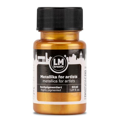 Metallic Acrylic Paint 1.69 fl oz - Brilliant Gold - Premium Metallic Paint for Artists and Crafters. High Coverage, Lightfast & Durable. Ideal for Canvas, Wood, Ceramic & More - color: Brilliant Gold