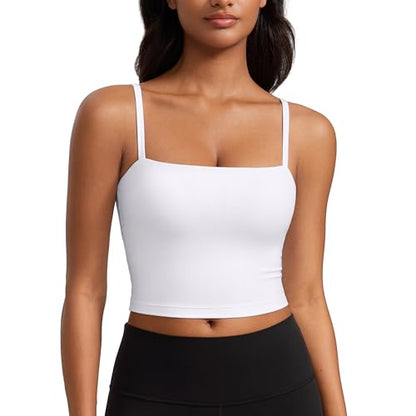 CRZ YOGA Butterluxe Cami Crop Tank Tops - color: White, size: Small