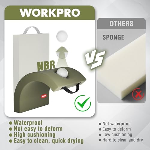 WORKPRO 17" Kneeling Pad with Removable Cover, Green - color: Green