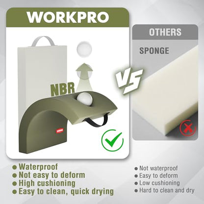 WORKPRO 17" Kneeling Pad with Removable Cover, Green - color: Green
