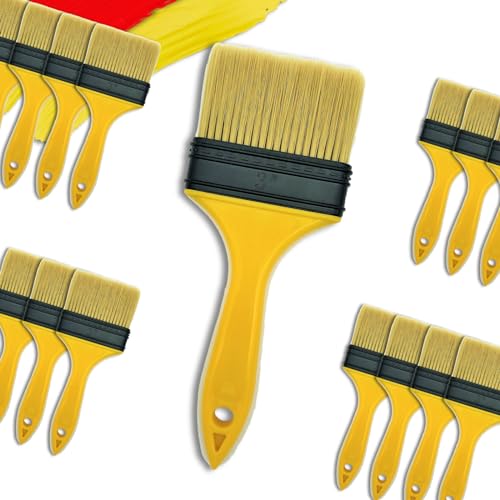 Not Chip Brush, Paint Brushes for Walls 3 inch 14 Pack, S.Chip Brush Never Lose Bristles - Small Package, 100% Plastic, for Paint, Glues, Stains and Completely Recyclable | Paint Brushes for Walls, 100% Plastic, for Paint, Glues, Stains and Single materia