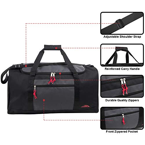 Lightweight Canvas Duffle Bags for Men & Women For Traveling, the Gym, and as Sports Equipment Bag/Organizer - color: Black 3