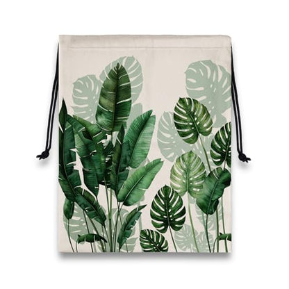 Botanical Gymnastics Grip Bag Tropical Plants Small Drawstring Gym Bag for Yoga - color: Tropical Leaf Green, size: 12"(H)*9.25"(W)