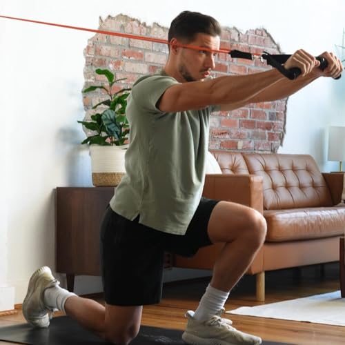 Kinetic Bands Space Saver Gym Resistance Bands Exercise Equipment for at Home Fitness Workout | Resistance Band Wall Anchor with 2 Rails, 2 Rail Cars - style: Without Resistance Bands