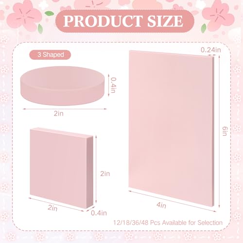 36 Pcs Pink Rubber Linoleum Blocks for Printmaking 4x6in 2x2in 2in 3 Shapes Linocut Block Stamp Making Kit for DIY Crafts & Art Projects
