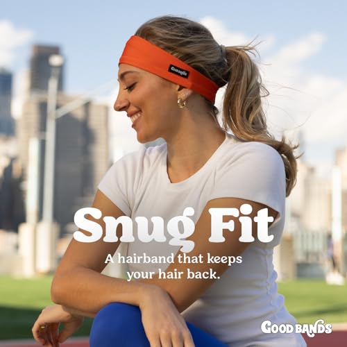 Good Bands Sweat Headbands for Men and Women, Non Slip Workout Sweatband - color: Orange, size: Single