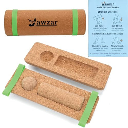 Premium Cork Balance Board – Foot Strengthener & Ankle Stability Trainer for Mobility Support, Fall Prevention & Physical Therapy | Natural Cork Foot Function Trainer for Balance, Rehab & Daily Wellness