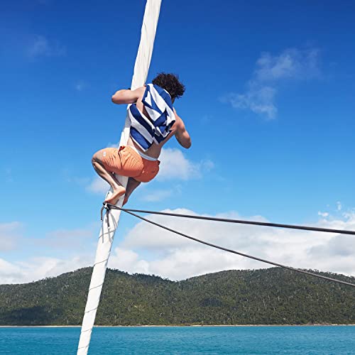 Dock & Bay Beach Towel - Quick Dry, Sand Free - Compact, Lightweight - 100% Recycled - Includes Bag - Cabana - Whitsunday Blue - Extra Large (200x90cm, 78x35) | Sand-Resistant, Includes Travel Bag, Lightweight & Compact, 100% Recycled DryQ Fabric, Extra L