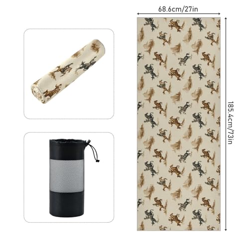 Yoga Mat Towel Cowboy, 73" x 27" - color: Cowboy