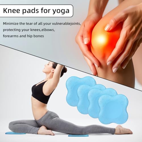 2-4 Pack Yoga Knee Pads, TPE Cushion for Pilates Exercise - color: 4pcs-blue