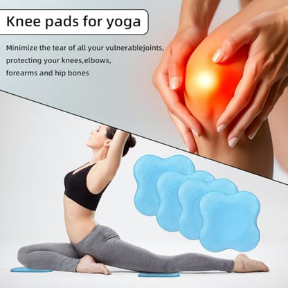 2-4 Pack Yoga Knee Pads, TPE Cushion for Pilates Exercise - color: 4pcs-blue