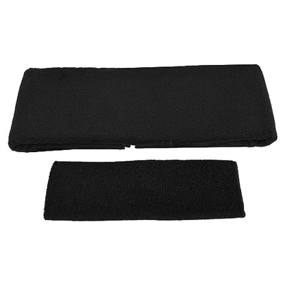 BalanceFrom 7-Piece Yoga Set with 71x24x1 Inches Extra Thick Mat and Carrying Sling – Includes 2 Blocks, Stretch Strap, 2 Towels, and Knee Pad for Home, Studio, and Gym Workouts - color: Black
