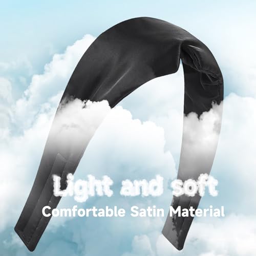 Umisleep Satin Sleep Mask for Side Sleeper, Blackout Eye Mask for Women Men - color: Black