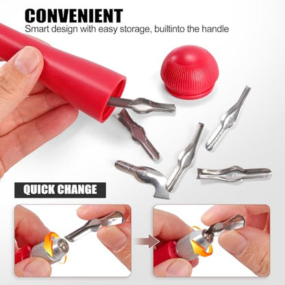Linocut Tools - Premium Linoleum Carving Tools with 6 Blades | Ideal for Block Printing, Stamp Making, and Linocut Tools for Printmaking- Arts and Crafts Tools for Beginners and Artists
