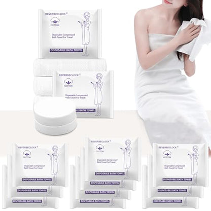 10 Pack Disposable Bath Towels for Travel Compressed Towels Large 55''X28'' - size: L size-10pcs 55.1"x27.5"
