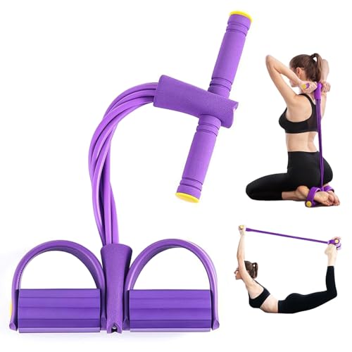 Pedal Resistance Bands with Handles - color: Purple