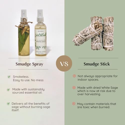 White Sage Smudge Spray for Spiritual Cleansing, Aromafume - color: White Sage