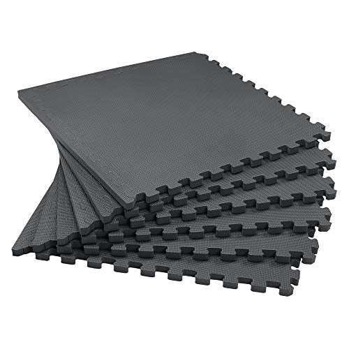 We Sell Mats 3/4 Inch Thick Multipurpose EVA Foam Floor Tiles, Interlocking Floor Mat for Indoor Gym and Home Use - color: Black, size: 48 Sq Ft (12 tiles)