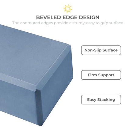 Bulk 4in Foam Yoga Blocks, 6 Pack - color: Slate