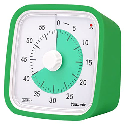 Yunbaoit Visual Timer for Kids, Silent 60-min Countdown Timer, Green Green - color: Dark Green