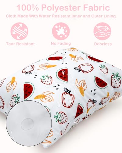 ALVA ALVABABY 2pcs Waterproof Wet Dry Bags,Reusable with Two Zippered Pockets,Baby Cloth Diaper,Travel,Beach,Pool,Daycare,Soiled Baby Items,Yoga Gym Bag,Swimsuits or Wet Clothes 2LW02 - color: Small flowers and fruits