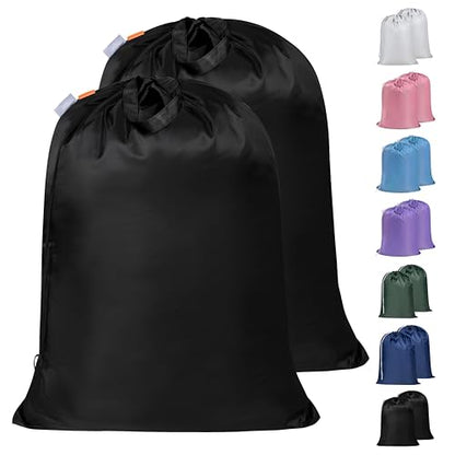 Polecasa 2 Pack Extra Heavy-Duty Laundry Bag with Handles, Black, 28x36" - color: Black, size: 28" x 36" | 2 Pack