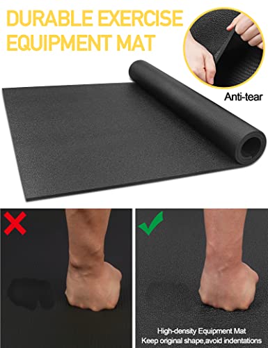 Treadmill Mat, 5'x2.5'/5.6'x2'/6.5'x3'/8'x3',6mm Thickness Exercise Equipment Mat for Carpet Hardwood Floors, Compatible with Walking Pad,Spin Bike,Elliptical Trainer,Rowing Machine - size: 60"L x 30"W x 0.24"Th