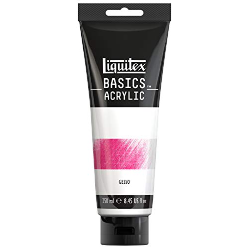Liquitex BASICS Gesso Surface Prep Medium, 250ml (8.4-oz) Tube, White | Matte white, opaque finish. Creates the ideal absorbency, stiffness and adhesion for paint. - style: 8.4-oz