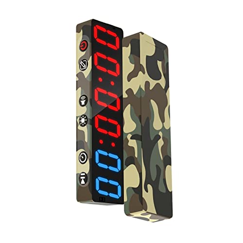 Gym Timer, Portable, Interval Timer with Rechargeable Battery and Built-in Magnet, LED Digital Anti Vertigo Display, Upgraded Workout Clock for Home Gym Garage Fitness - color: 1" Camouflage