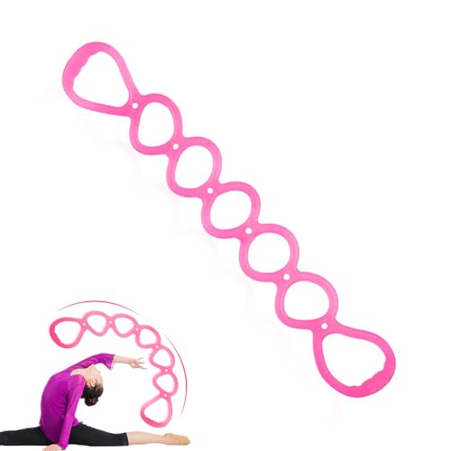 7 Ring Stretch Resistance Exercise Band, BetterJonny Workout Bands Yoga Stretching，Foot, Leg and Arm Exerciser for Home or Fitness Center Workout Walking Exercise - color: Pink