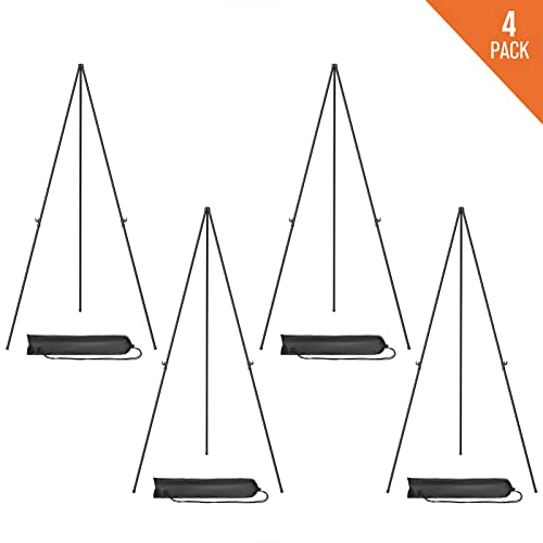 Easel Stand for Display, Aredy 63" Portable Painting Easel, Lightweight Metal Easels for Painting Canvas, Wedding Sign (4 Pack) - style: 4 pack