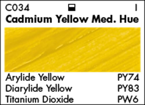 Grumbacher Academy Acrylic Paint, Gloss, 90ml/3 oz Metal Tube, Cadmium Yellow Medium Hue (C034) - color: Cadmium Yellow Medium