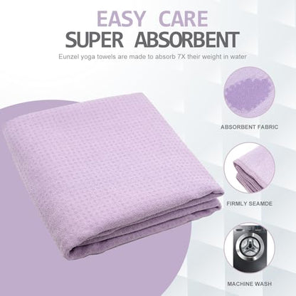 Eunzel 2 Pack Hot Yoga Towel with Grip Dot, Non Slip Yoga Mat Towe Sweat Absorbent Towel for Hot Yoga,Bikram, Pilates and Fitness 72" x 24", Taro Purple/Pink - color: Taro Purple/ Pink
