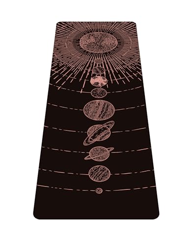nuveti Printed Travel Yoga Mat 1/16 Inch Thick Non Slip Fitness Workout Mat | with Carrying Bag, Foldable Lightweight Suede & Natural Rubber Yoga Mat for Yoga Pilates and Fitness 72" L x 24" W x 1.5mm - color: TaiYangXiXingXing