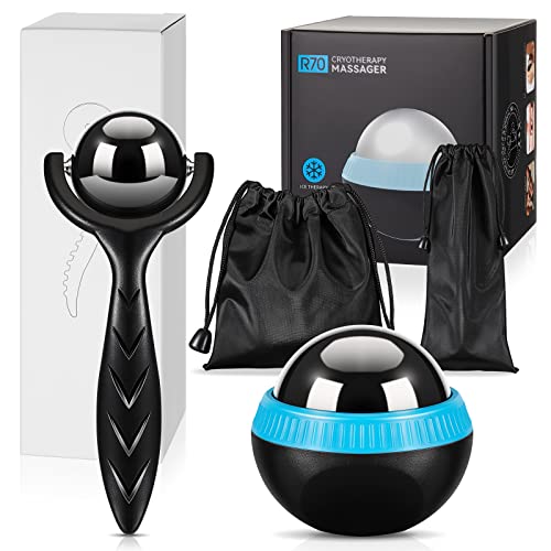 Tatuo Massage Ball Roller Manual Massage Ball for Heat and Ice Therapy Self Massage Tool for Deep Tissue and Sore Muscle Relief of Stiffness and Stress, Body, Neck, Back, Foot, Plantar