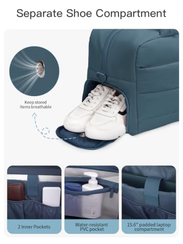 Gitus Travel Duffle Bag for Women Puffer Weekender Bags Carry on Gym Bag - color: Navy