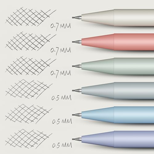 Mr. Pen- Pastel Mechanical Pencil Set with Lead Refills & Erasers, 6 Pack | 2 Sizes, 0.5 & 0.7mm, 6x Tubes HB & 2B Lead Refill, 3x Erasers for School Supplies, Note Taking, Drawing, Sketching, Office