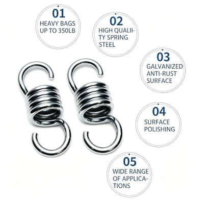 Heavy Duty Spring Hammock Chair Swing Hook Suspension Extension - size: Spring - 7MM - 100MM