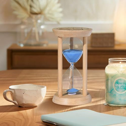 SuLiao Wood Hourglass 15 Minute, Blue Beech Stand Sand Timer Clock, Small Sand Watch 115 Min, Three Minute Timer Antiguo Reloj De Arena, Unique Hour Glass Sandglass for Home, Desk, Office - color: Blue, size: 15 Min