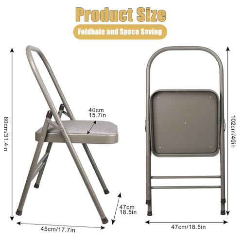 INNOLIFE Modern Minimalist Yoga Chair, Foldable & Space-Saving, 300 lbs Capacity, Grey - color: Grey