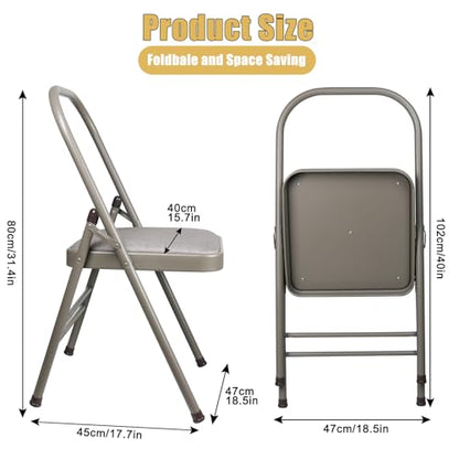 INNOLIFE Modern Minimalist Yoga Chair, Foldable & Space-Saving, 300 lbs Capacity, Grey - color: Grey