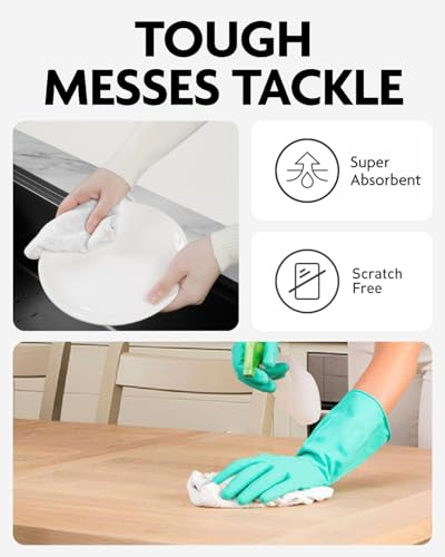 Fantasticlean Microfiber Cleaning Cloth Roll- 90 Sheets, 12" x 12" (White) - color: White, size: 90 pack