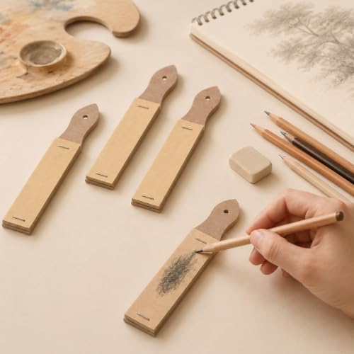 9 PCS Sandpaper Sharpener, 12 Sheet/PCS Sandpaper Block for Drawing | Sketch Sandpaper Pencil Sharpeners Charcoal Pencil Pointer for Students Adults Sketch Beginner Artist Drawing Tool