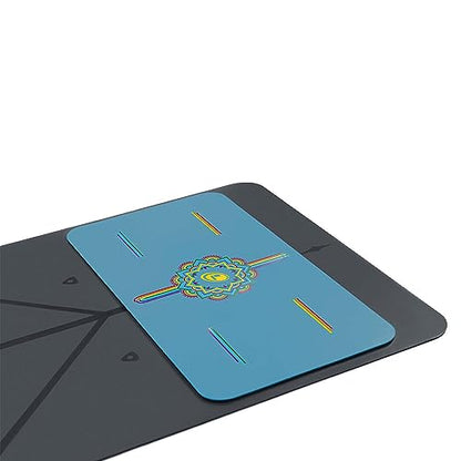 Liforme Yoga Pad - Revolutionary Alignment System, Advanced Non-Slip Grip | Eco-friendly, Non-Toxic, Sweat-Resistant, 4.2mm thick pad for knee, elbow and hand support during Yoga, Free Yoga Bag - color: Blue Sky