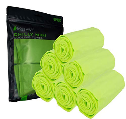 FROGG TOGGS Chilly Mini Cooling Neck Towel, 6 Pack - color: Lime - 6 Pack